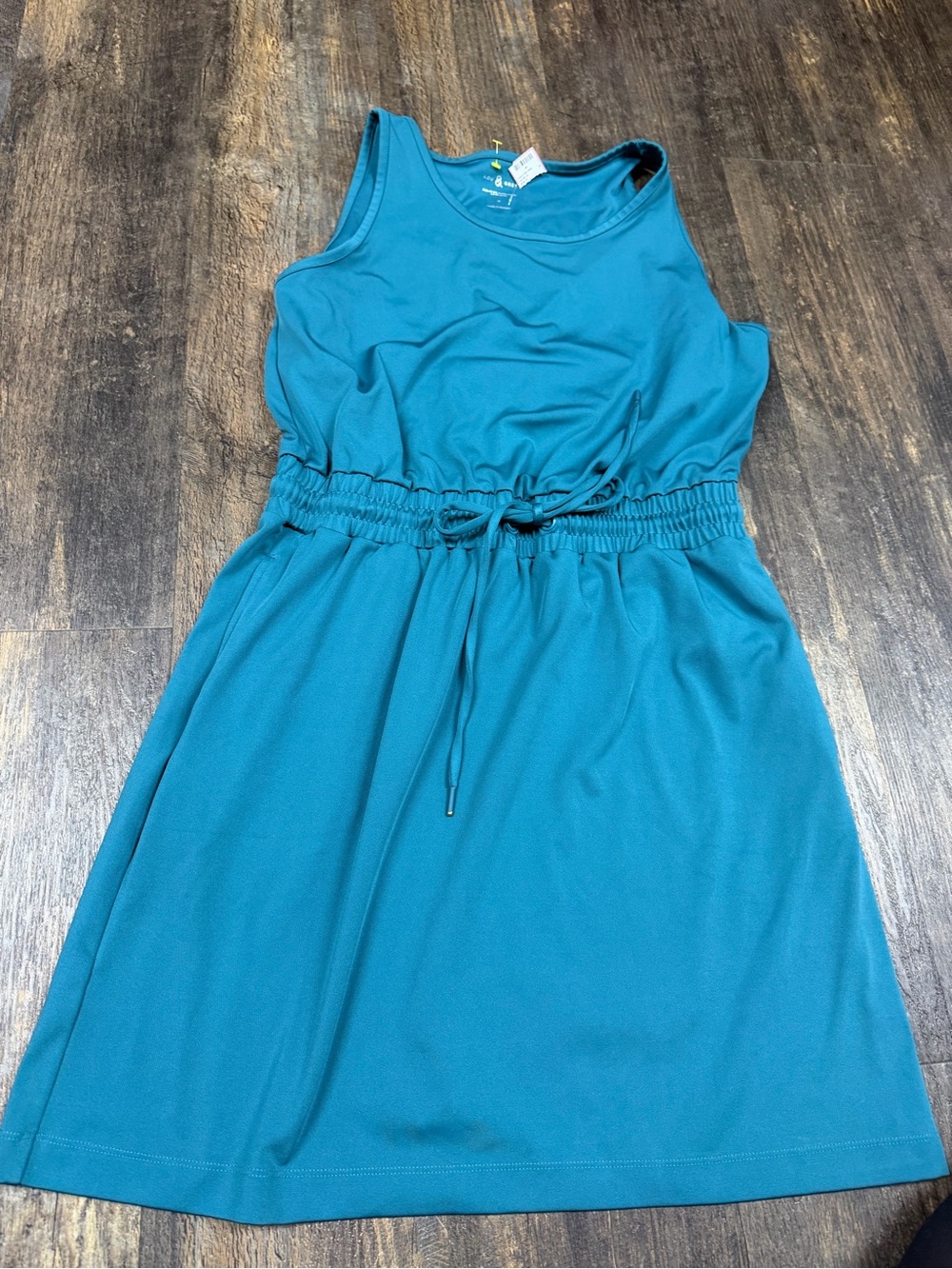 Lou & Grey Teal Sleeveless Drawstring Waist Dress